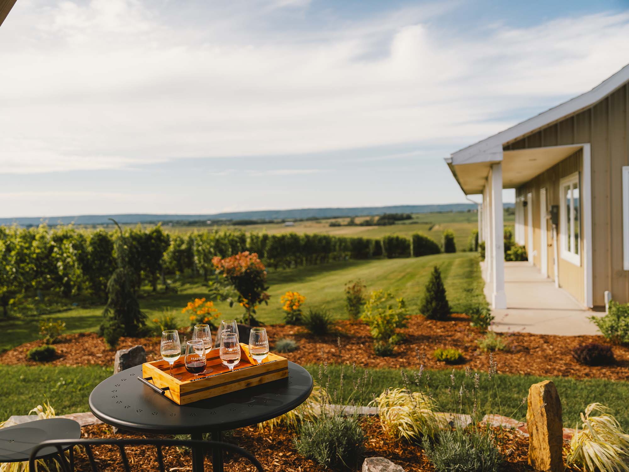 View of Beausoleil Farmstead and Winery in Port Williams, Nova Scotia