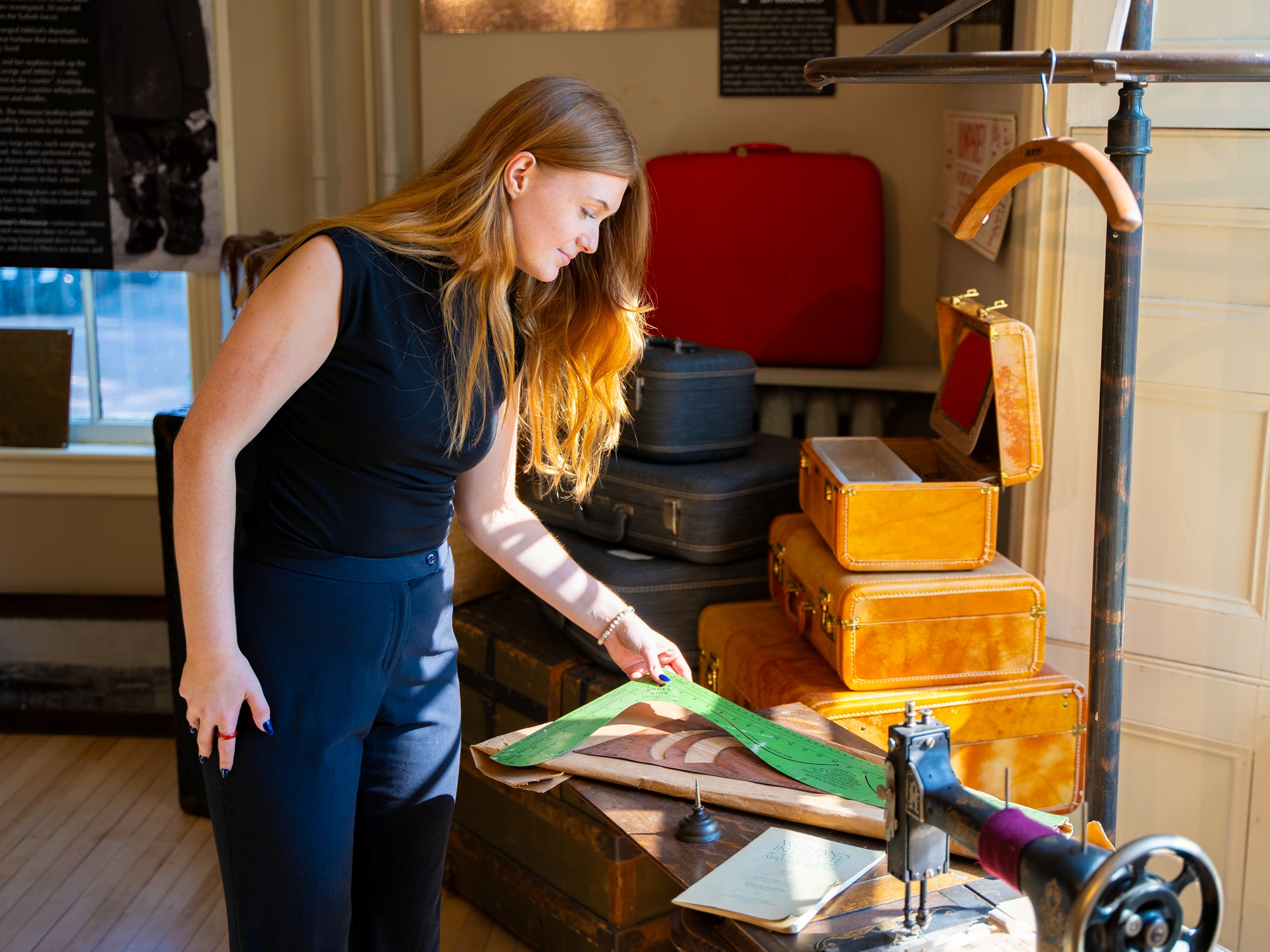 Person visiting museum