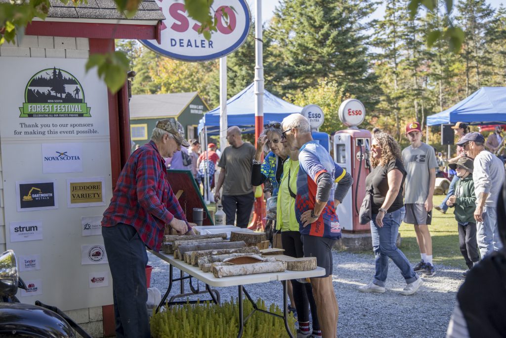 People enjoying the events of the Nova Scotia Forest Festival at Memory Lane in Nova Scotia