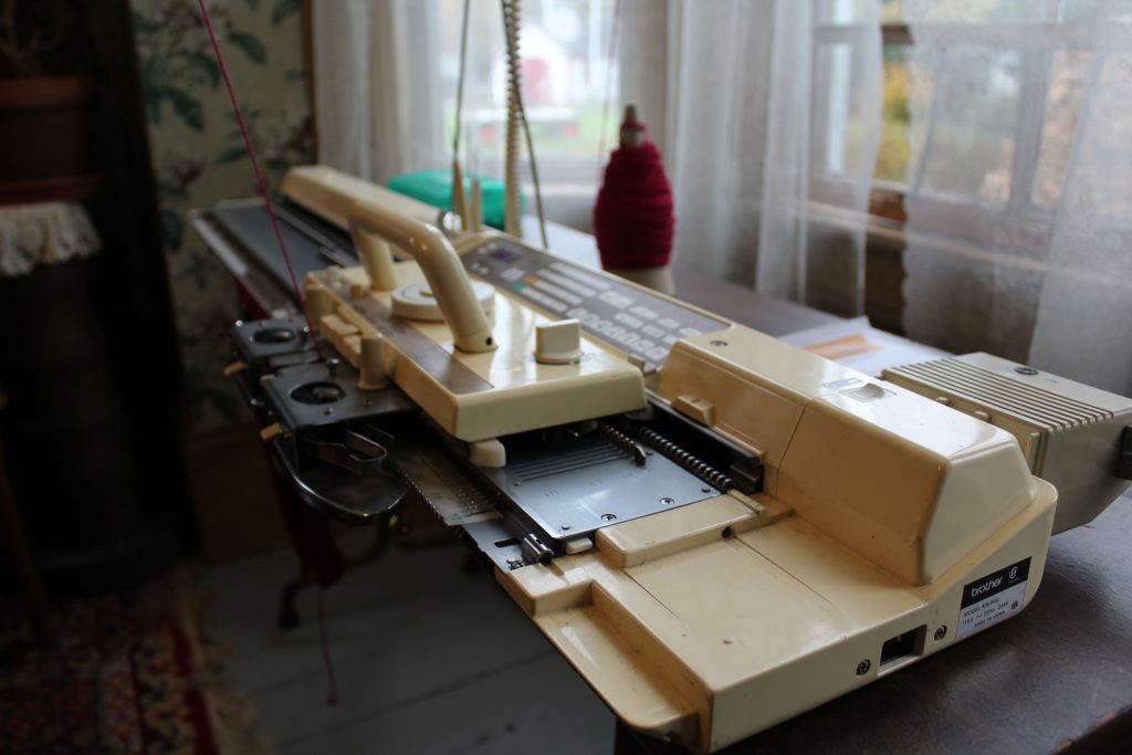 A close up view of one of the fibre machines at the Memory Lane Fibre Arts Festival in Nova Scotia