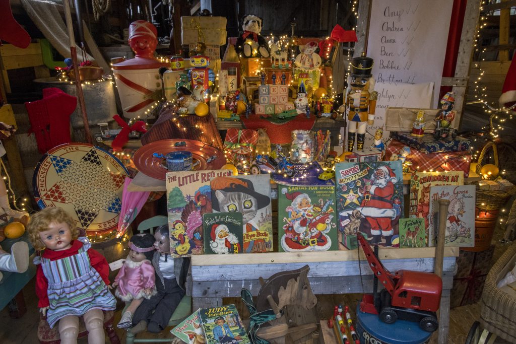 A collection of presents at the Memory Lane Christmas Walk in Nova Scotia