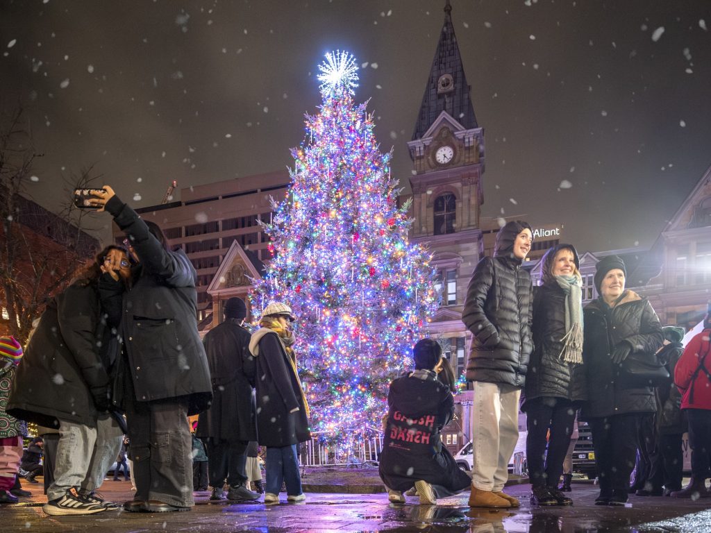 Christmas tree outside of city hall in Halifax, Nova Scotia