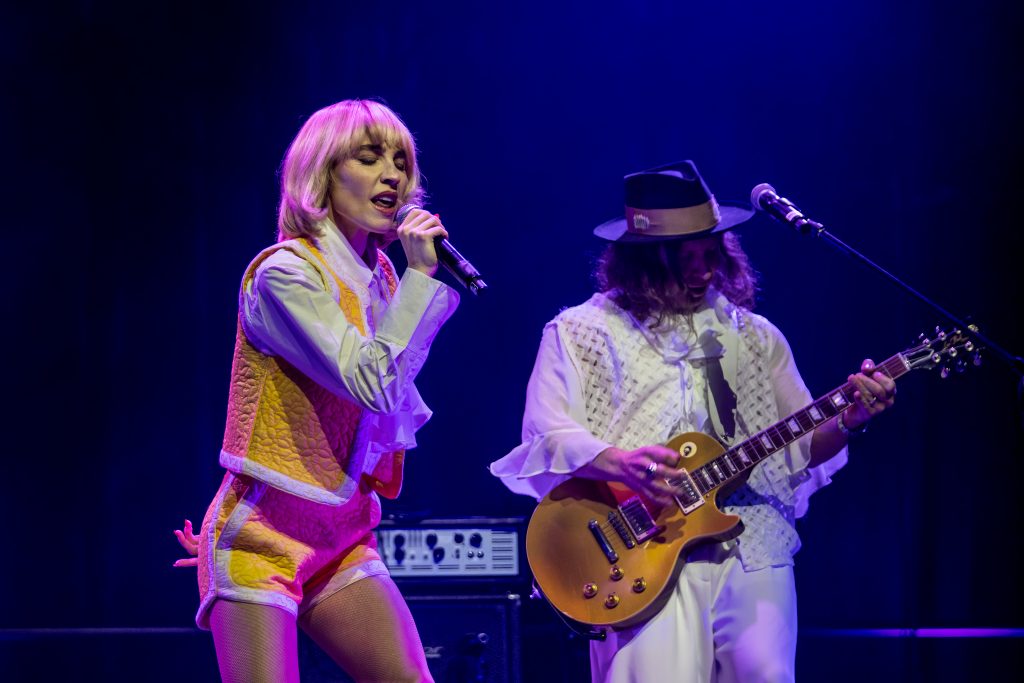 Two people perform on stage at the East Coast Music Awards in Halifax, Nova Scotia