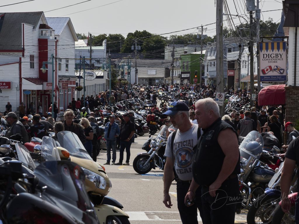 Crowds fill the streets as part of the Wharf Rat Rally in Digby, Nova Scotia