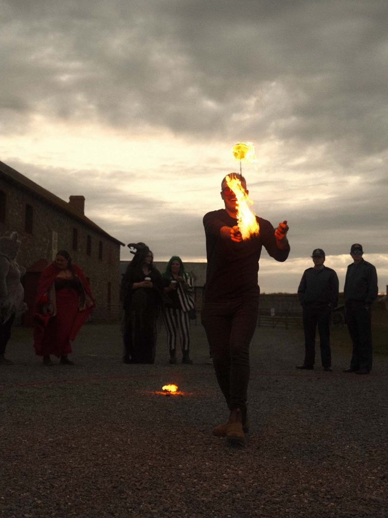 Sinister Soirée event held at the fortress of Louisbourg National Historic Site each October in Cape Breton, Nova Scotia.