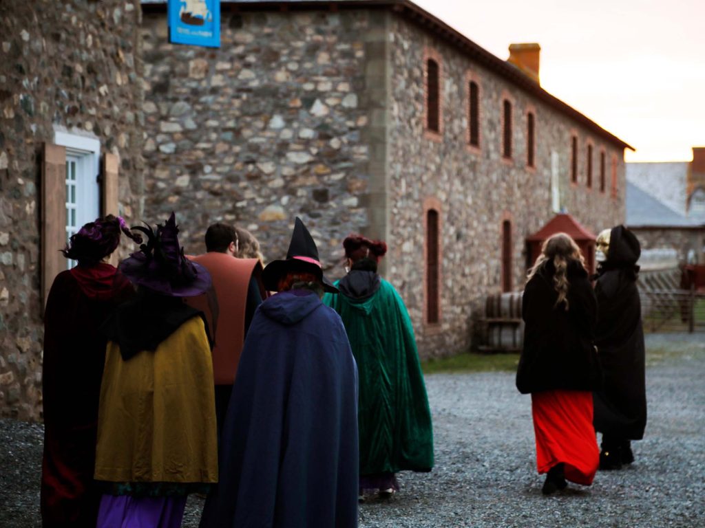 Sinister Soirée event held at the fortress of Louisbourg National Historic Site each October in Cape Breton, Nova Scotia.
