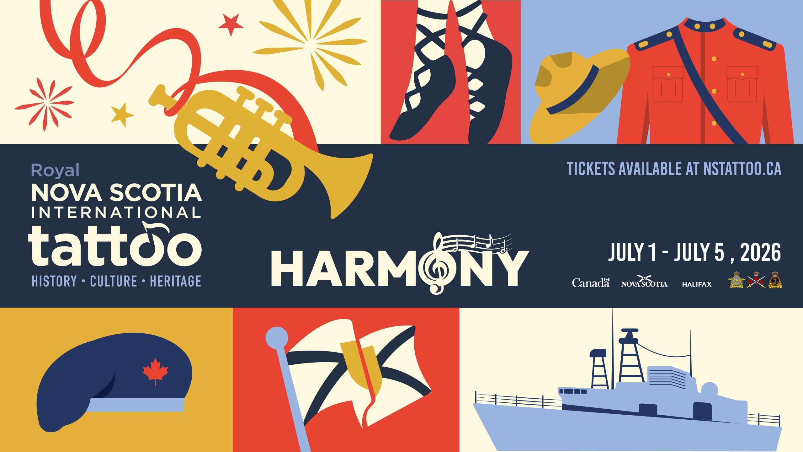 A promotional poster for The Royal Nova Scotia International Tattoo 2026