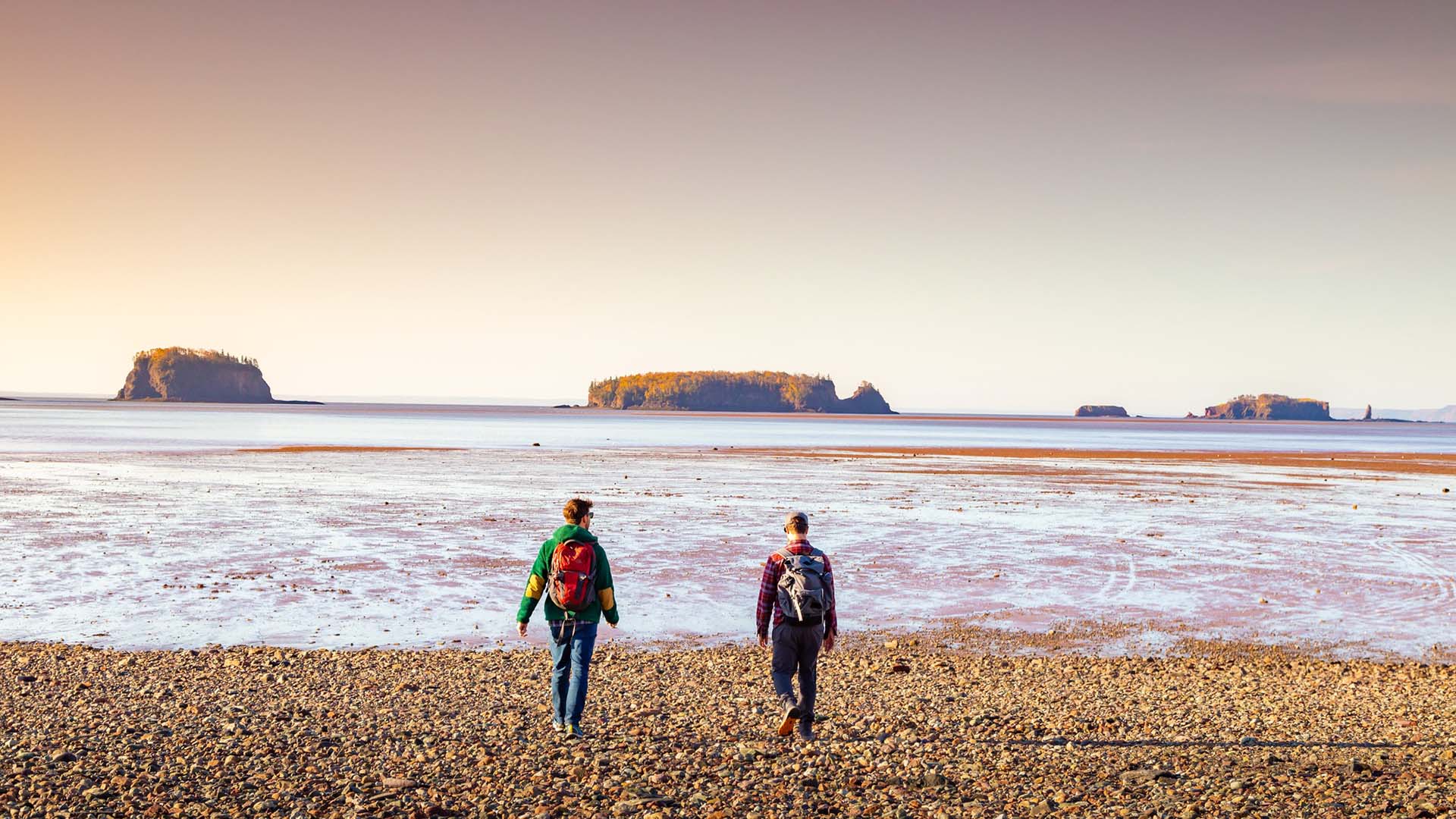 Two people walk on the ocean floor