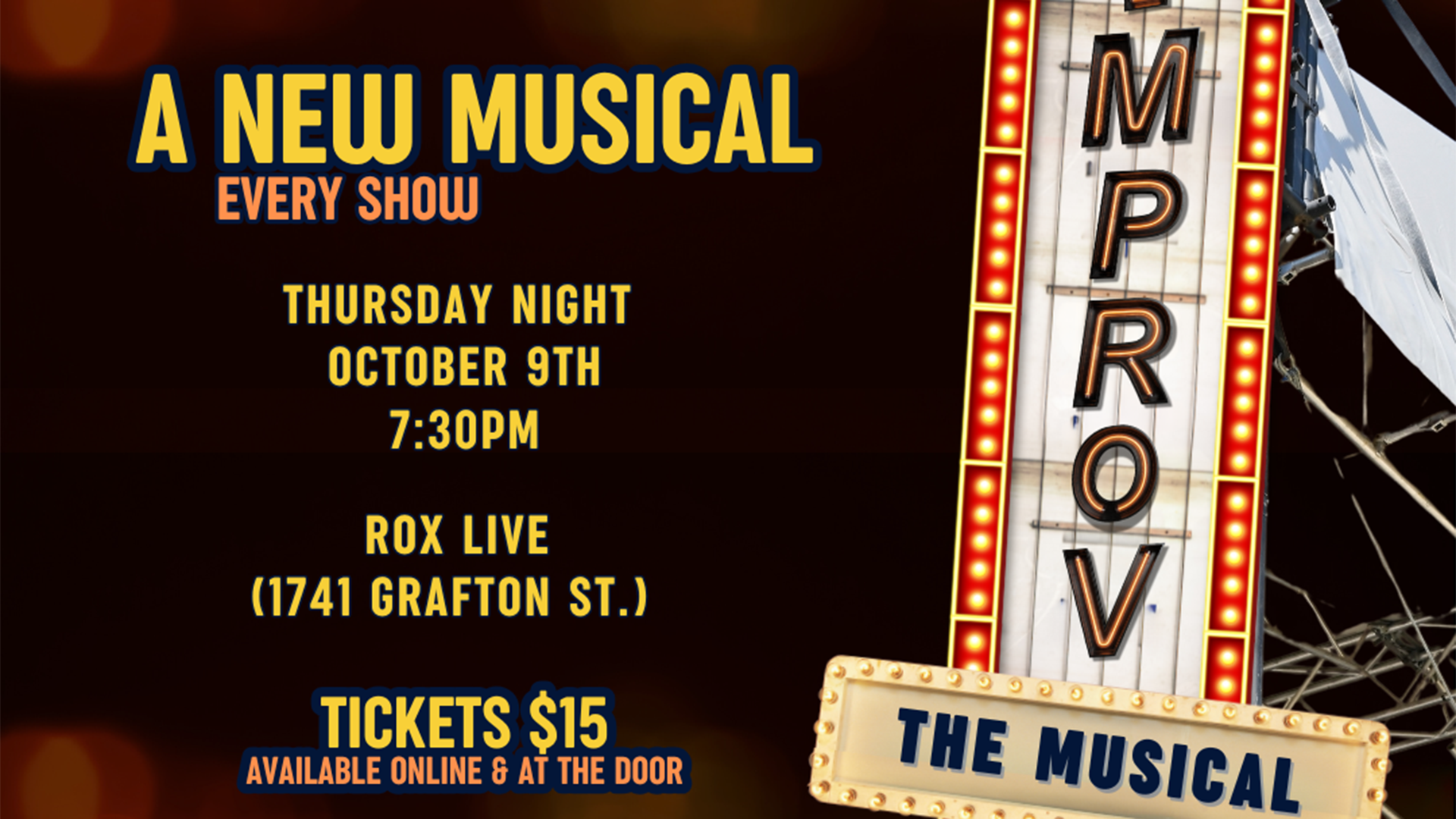 A promotional poster for Improv the Musical in Halifax Nova Scotia