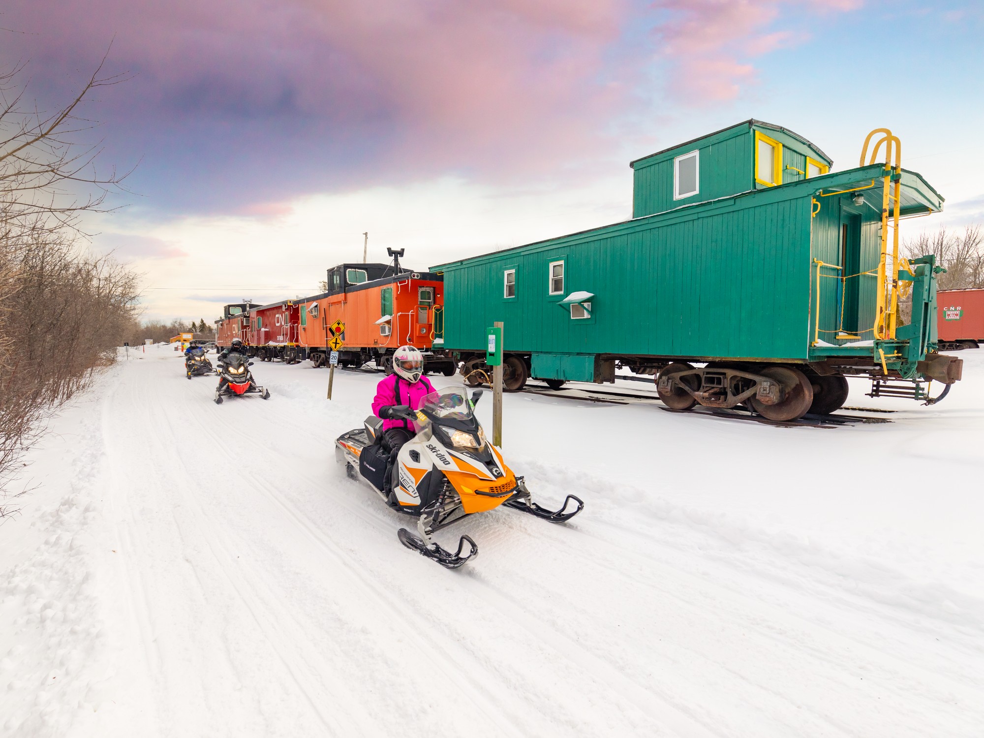 Snowmobiling near Tatamagouche, Nova Scotia
