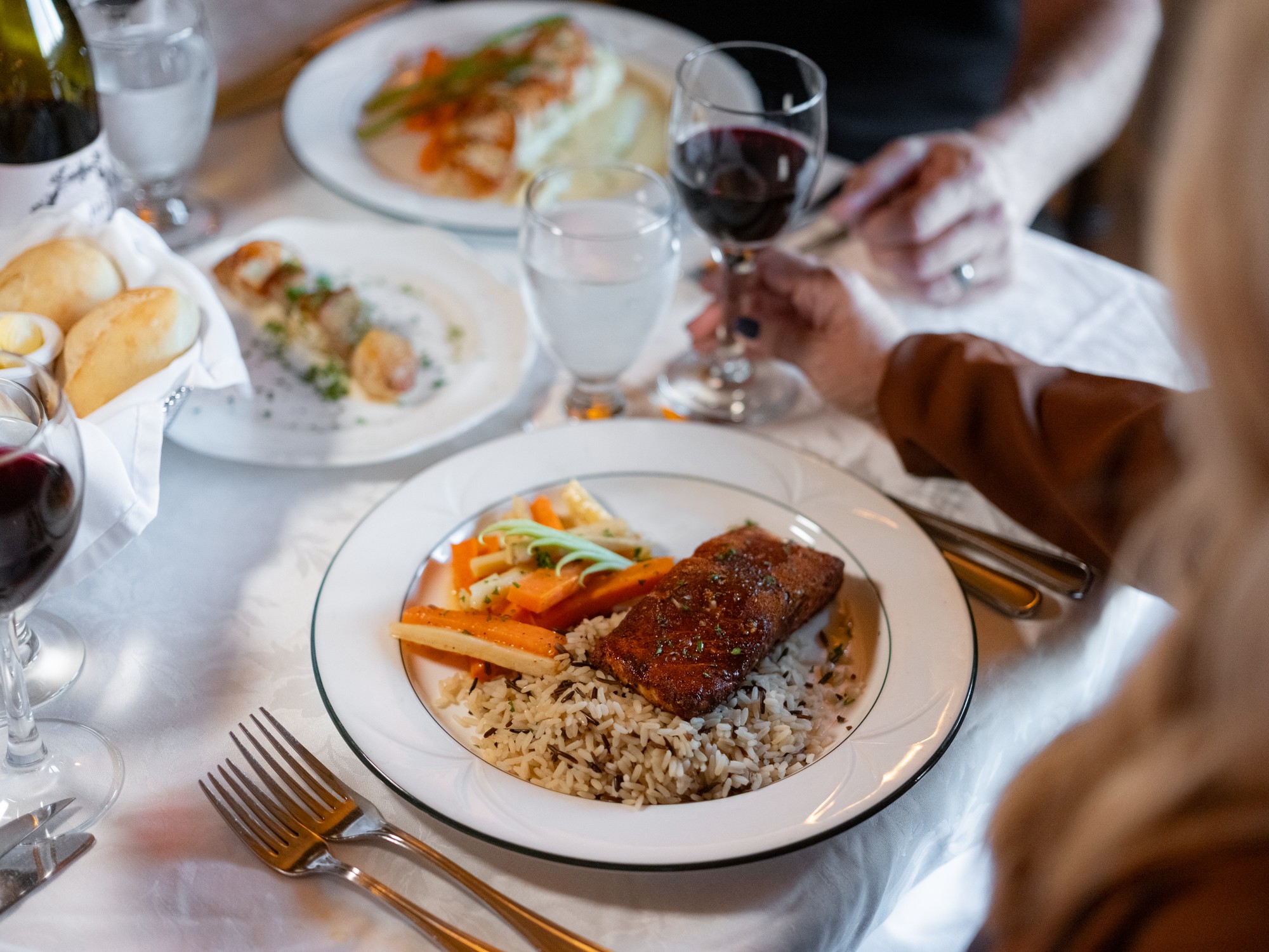 Dining on Seafood at Churchill's Restauarant at Digby Pines Resort in Nova Scotia