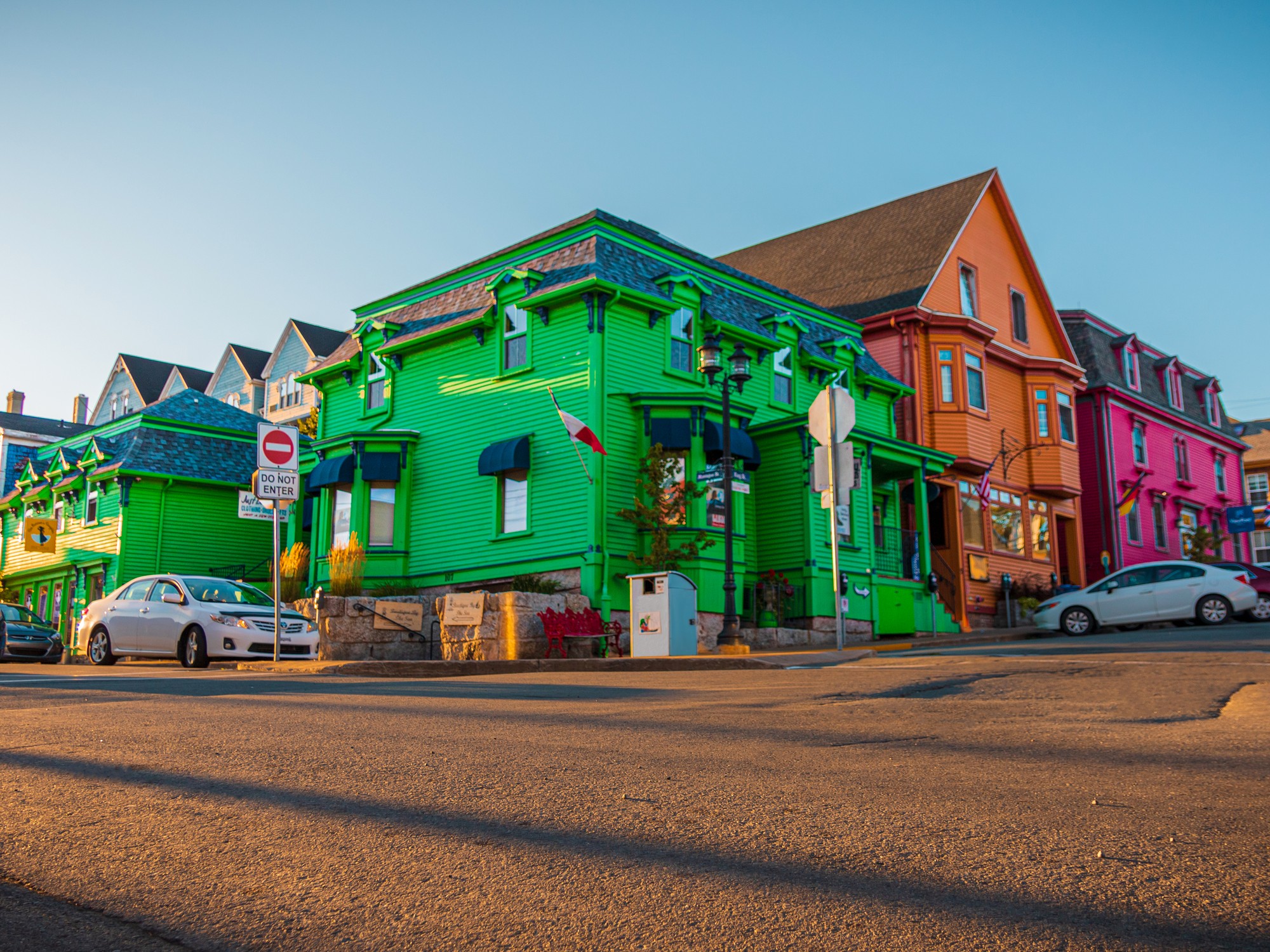 Colourful buildings in Lunenburg, Nova Scotia