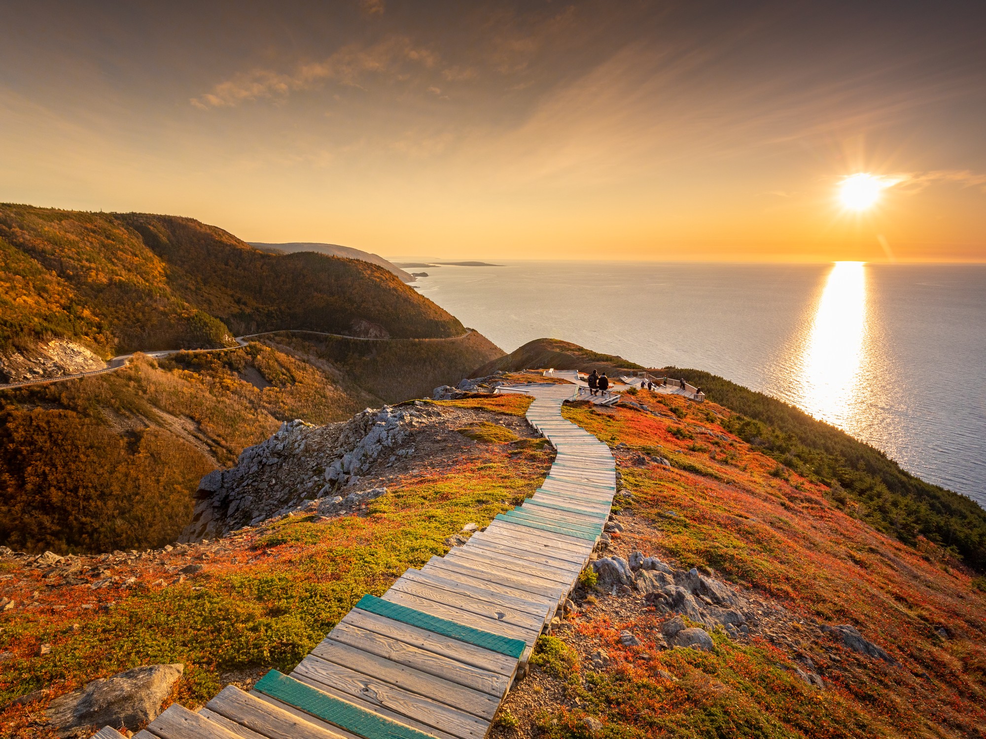 Sunset view at the Skyline Trail in Cape Breton, Nova Scotia