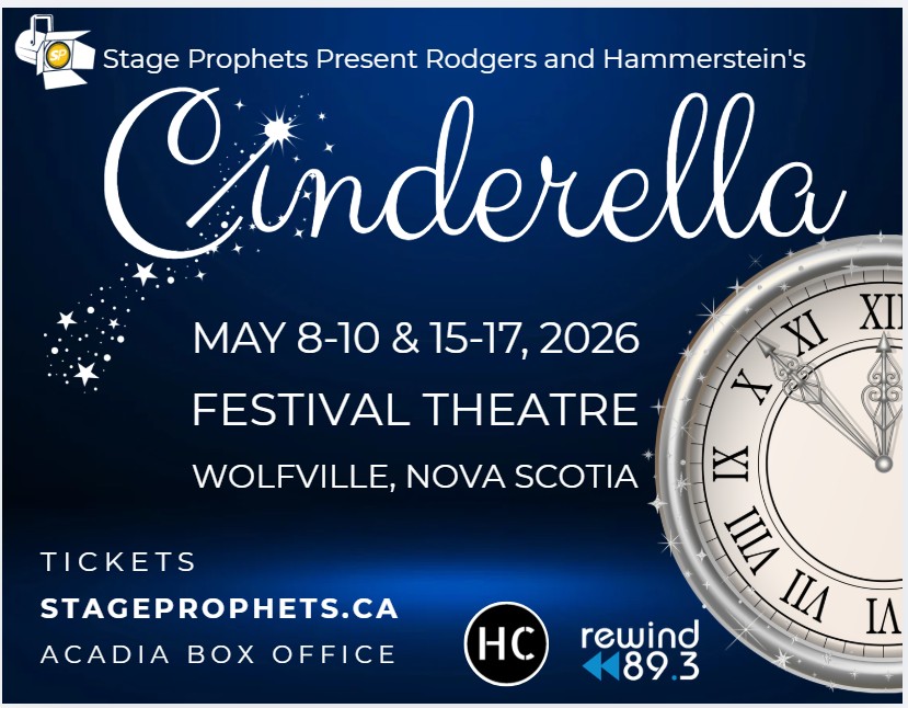 A promotional poster for the Cinderella event in Wolfville, Nova Scotia