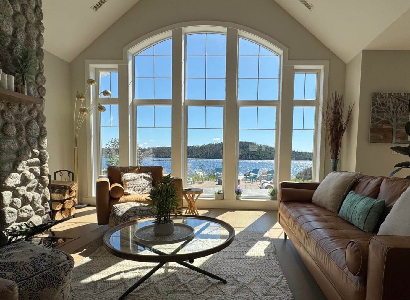 An interior view of Fire and Stone retreat in Nova Scotia