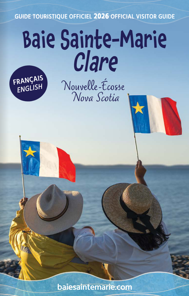 2026 cover of the Baie Sainte-Marie & clare regional travel guide.