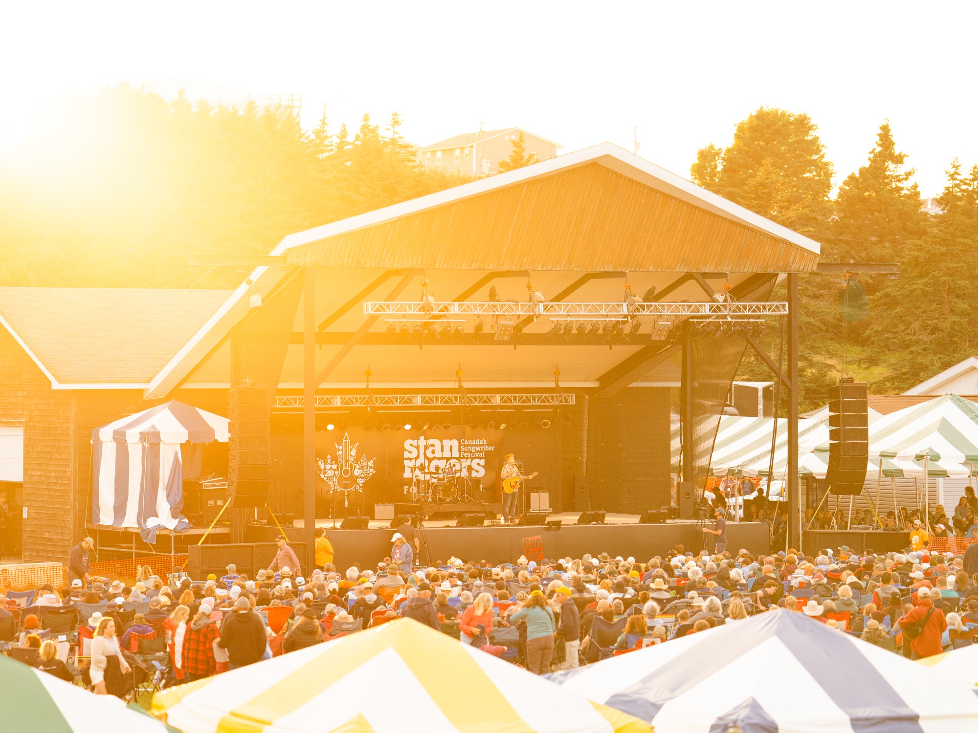 Golden hour on the stage at Stanfest in Canso, Nova Scotia