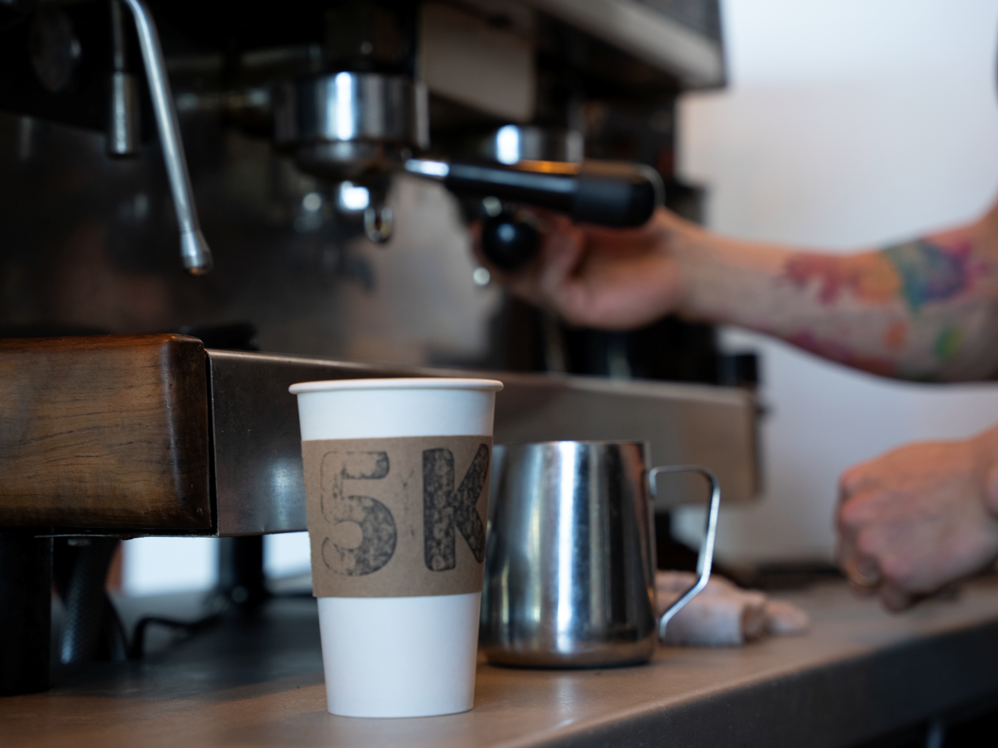 Cup of coffee at a cafe