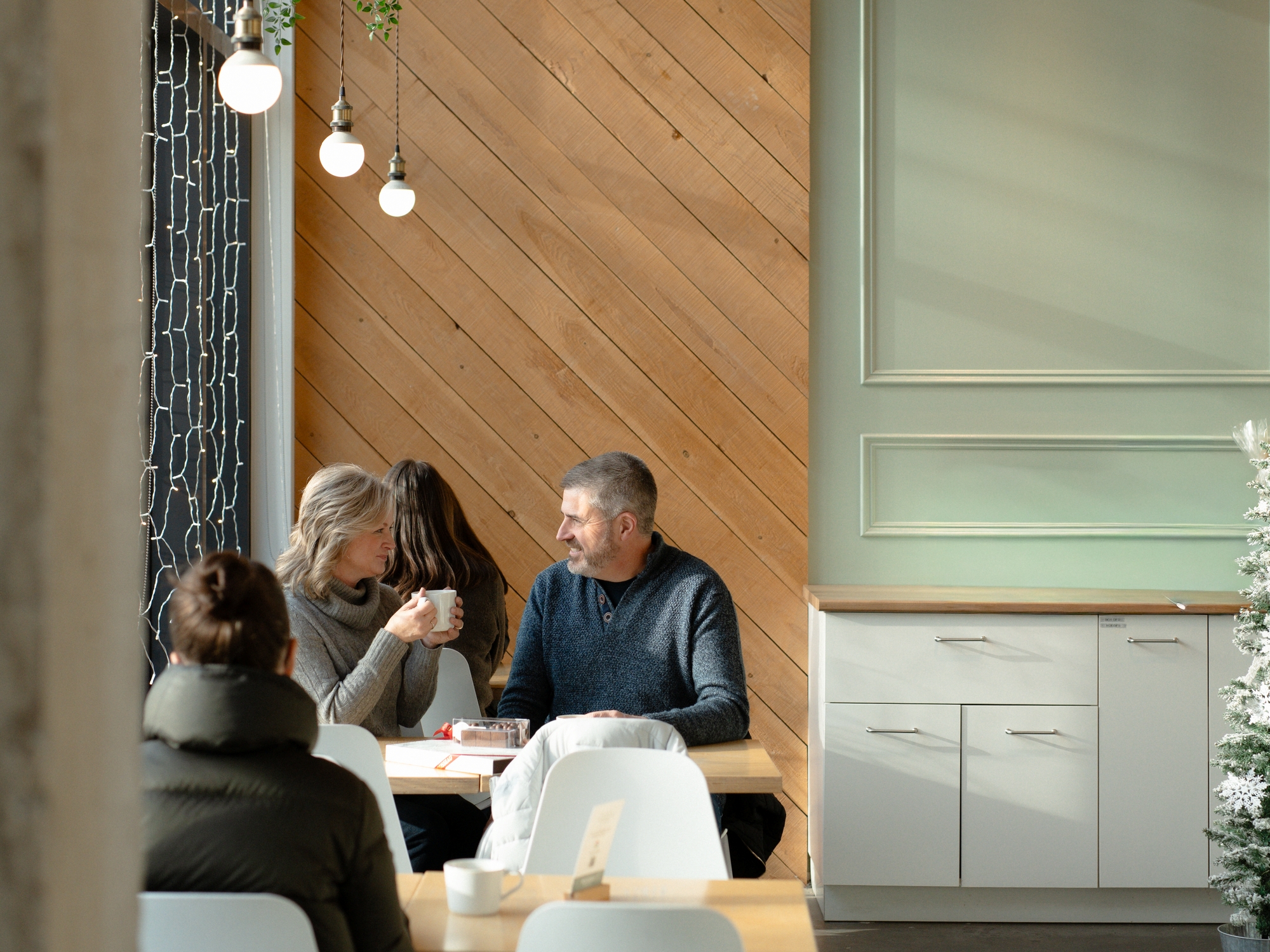 Couple enjoying a cafe