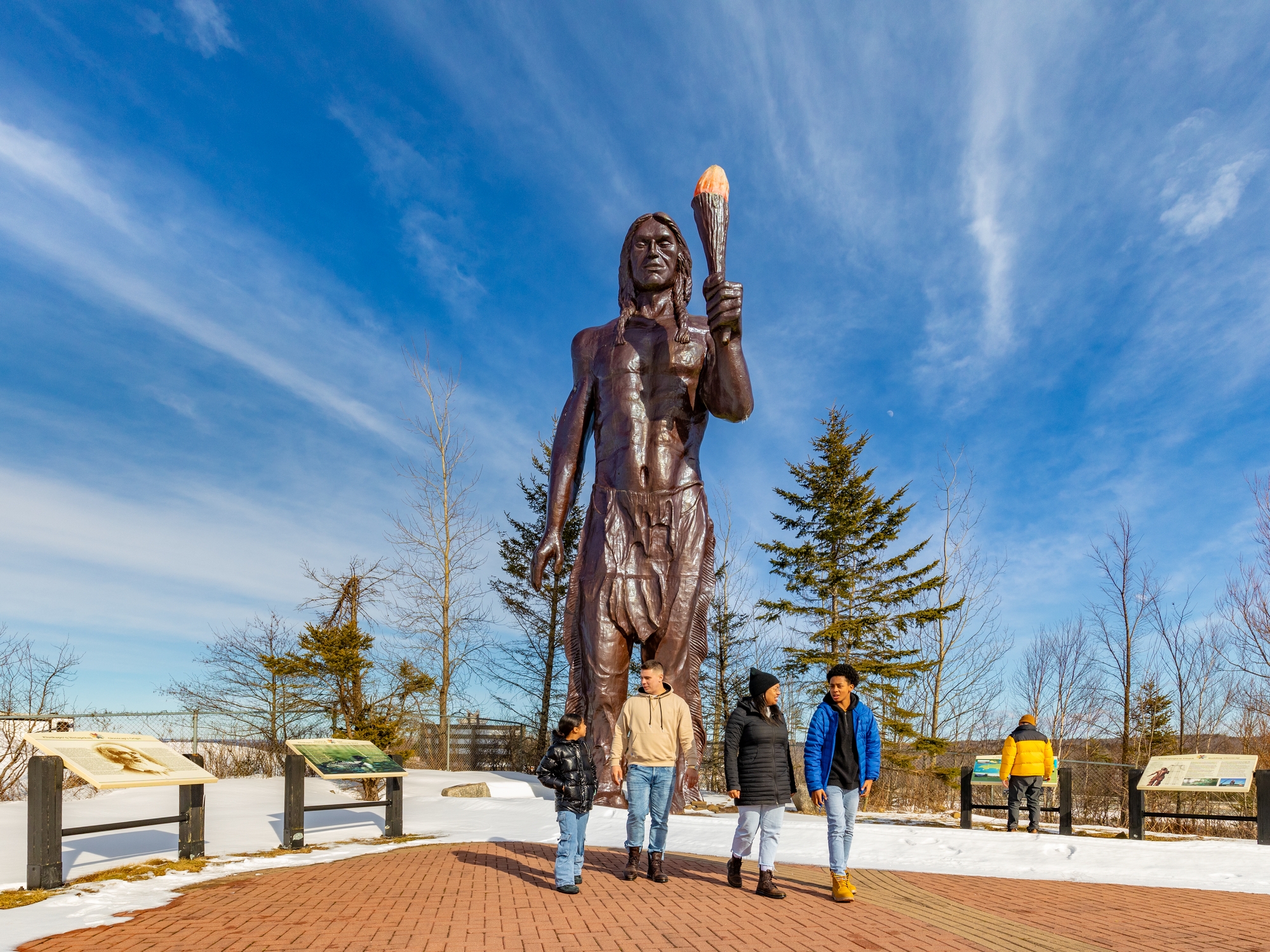 Glooscap statue in Millbrook