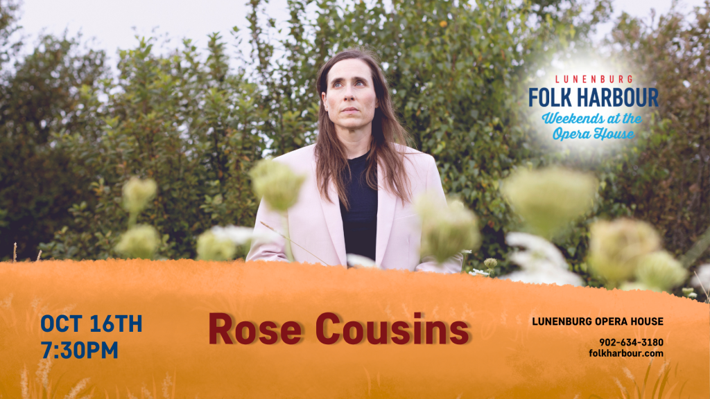 A promotional poster for Rose Cousins: Weekends at the Opera House