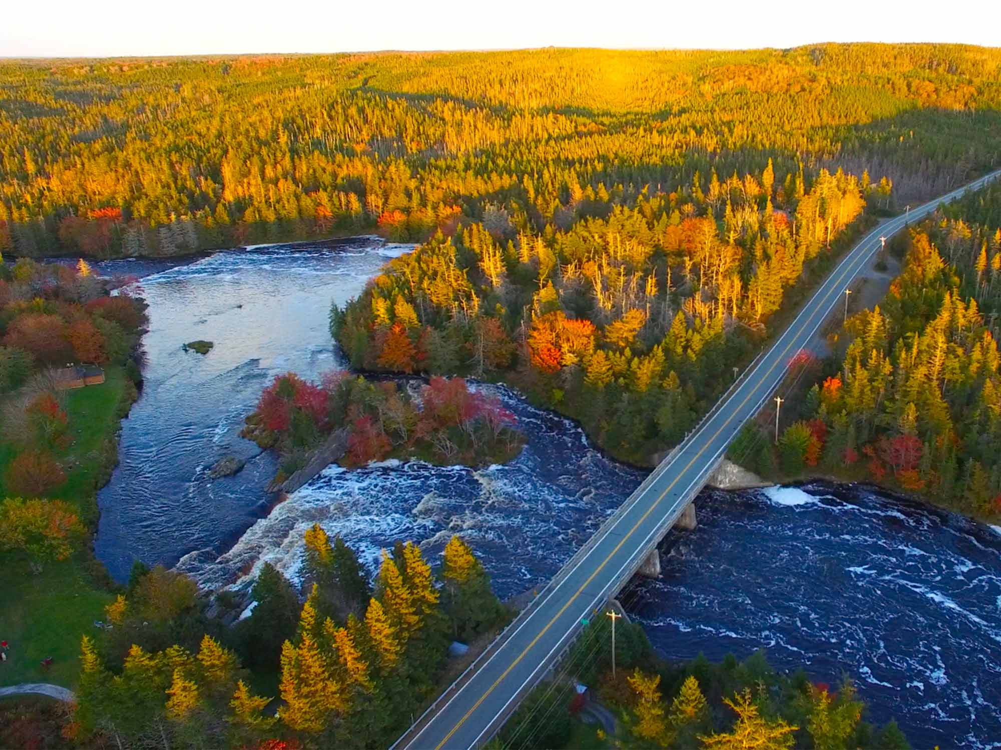 Fall colours near Liscombe Lodge Resort in Nova Scotia