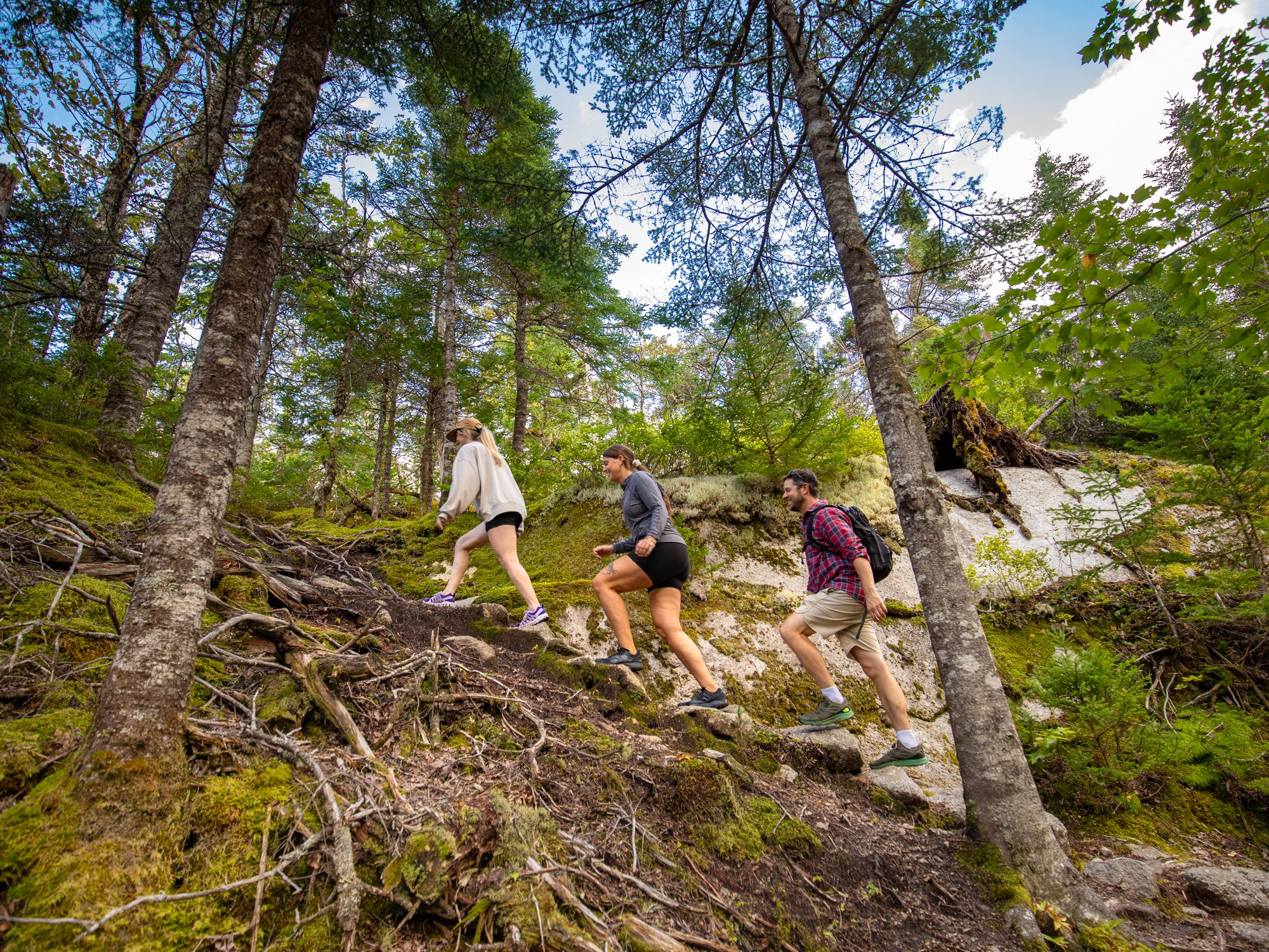 People Hiking on the Musquodoboit Trailway in Nova Scotia