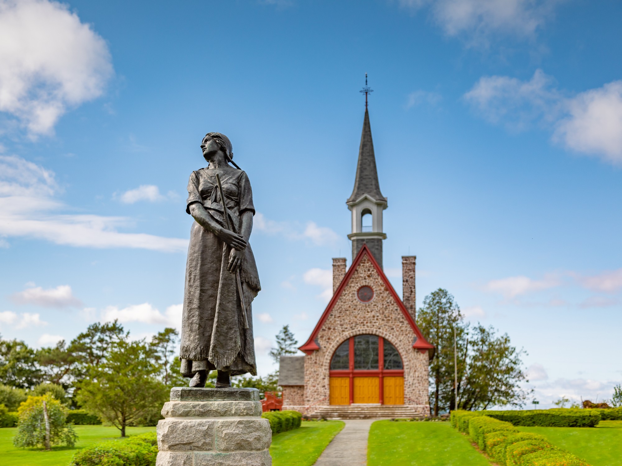 Statue of Evangeline at Grand Pre National Historic Site in Nova Scotia